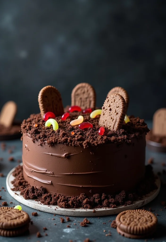 15 Hauntingly Delicious Scary Cake Ideas That Will Terrify Your Taste Buds! - 2. Graveyard Chocolate Cake