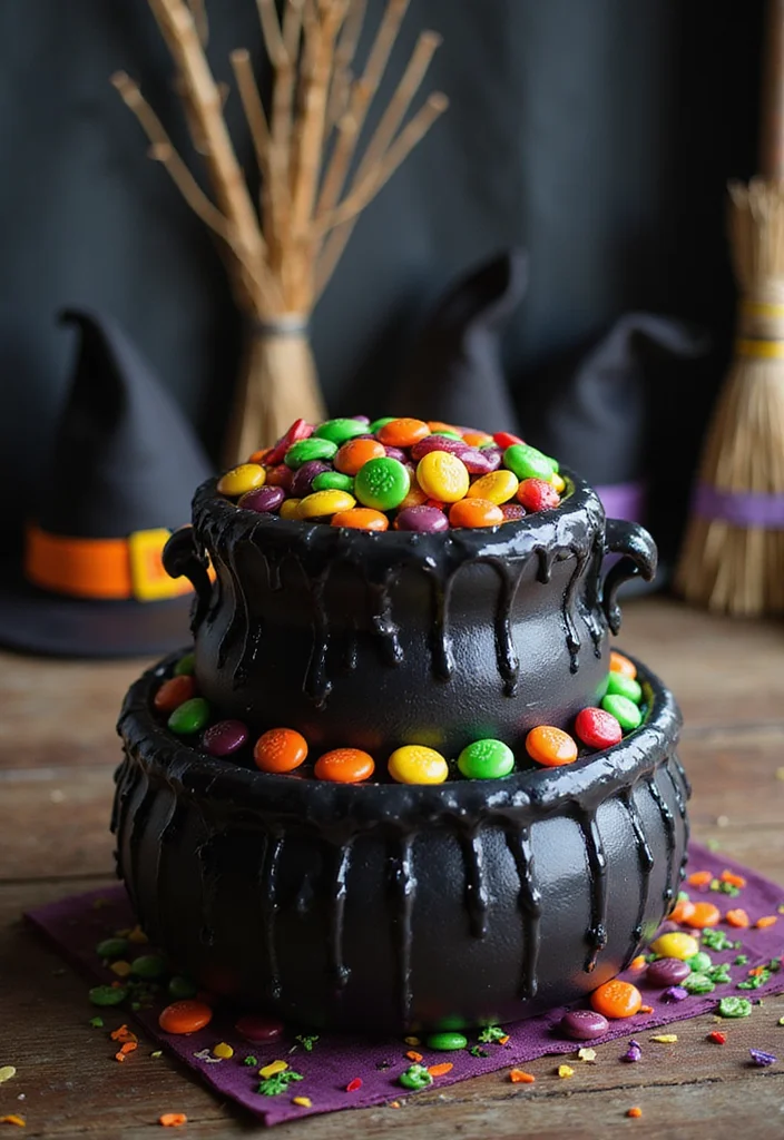 15 Hauntingly Delicious Scary Cake Ideas That Will Terrify Your Taste Buds! - 3. Witch's Cauldron Cake