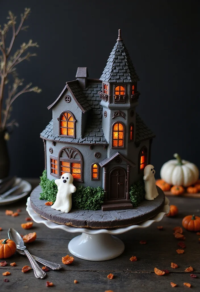 15 Hauntingly Delicious Scary Cake Ideas That Will Terrify Your Taste Buds! - 6. Haunted House Cake