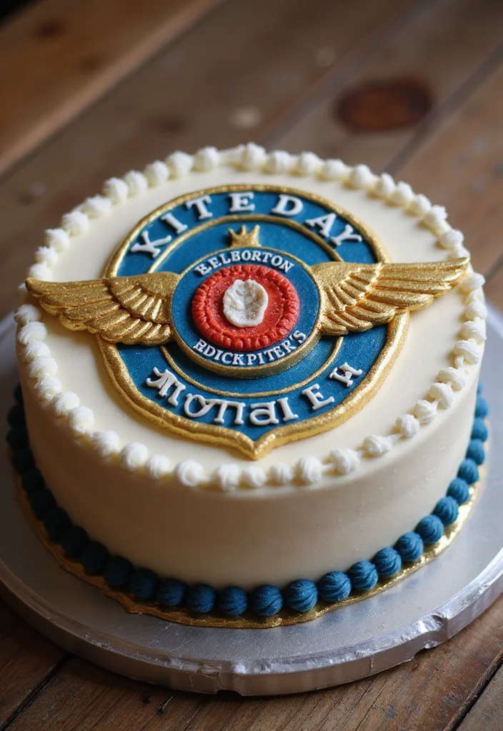 15 Mind-Blowing Aviation Cake Ideas That Will Take Your Parties to New Heights! - 12. Aviation Badge Cake