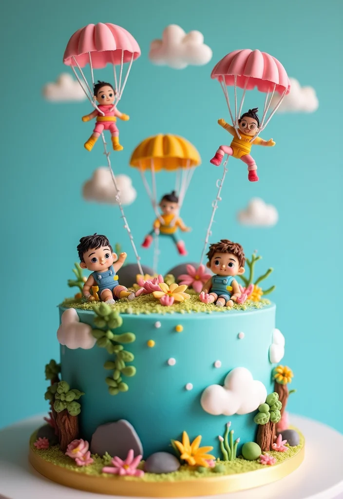 15 Mind-Blowing Aviation Cake Ideas That Will Take Your Parties to New Heights! - 9. Skydiving Cake