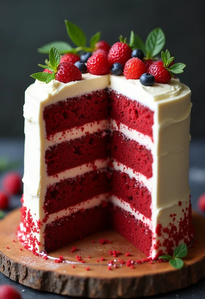 15 Stunning Red Velvet Cake Decorations That Will Steal the Show! - 4. Layered Cake with Rustic Touches