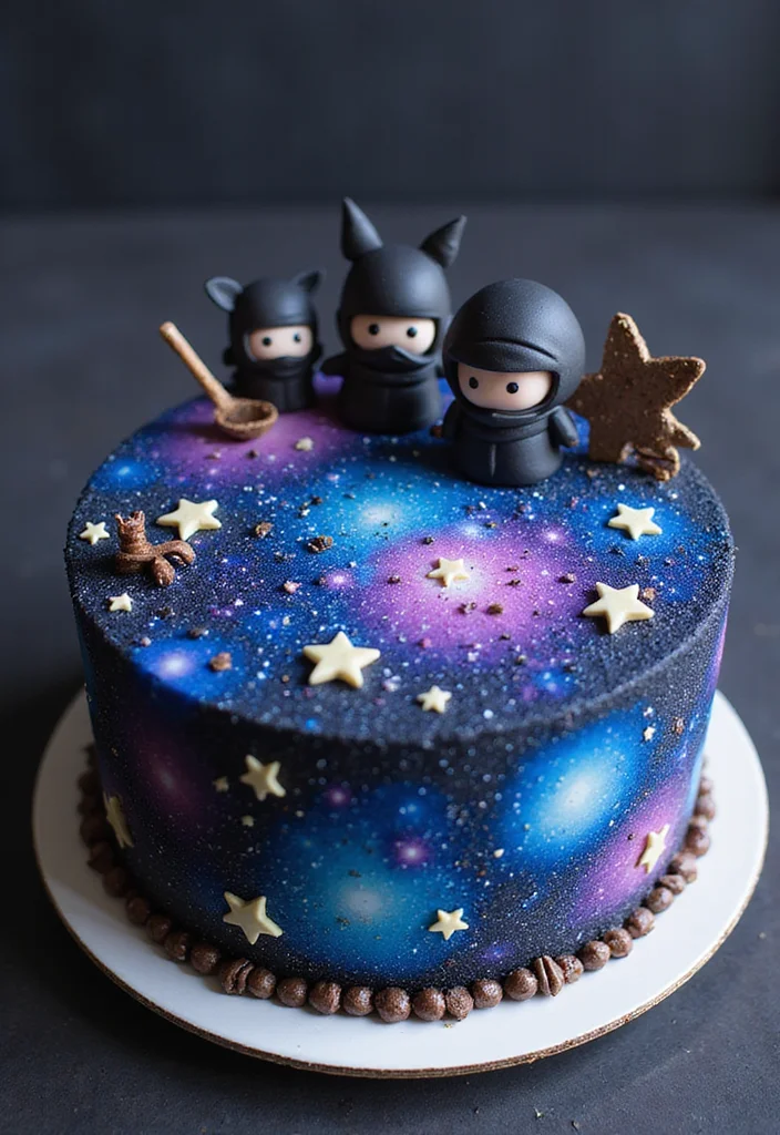 16 Delicious Ninja Cake Recipes That Will Make Your Kid's Party Legendary! - 13. Ninja Galaxy Cake