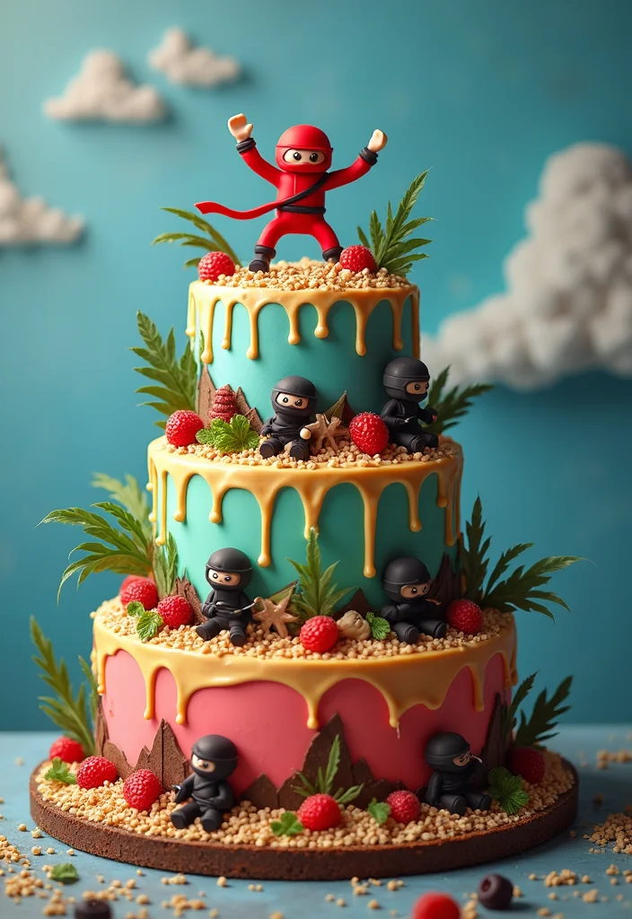 16 Delicious Ninja Cake Recipes That Will Make Your Kid's Party Legendary! - 16. Ninja Adventure Cake