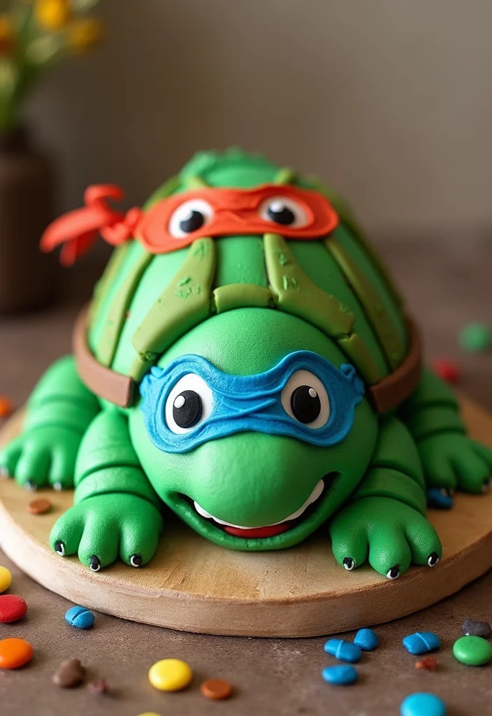 16 Delicious Ninja Cake Recipes That Will Make Your Kid's Party Legendary! - 3. Ninja Turtle Cake