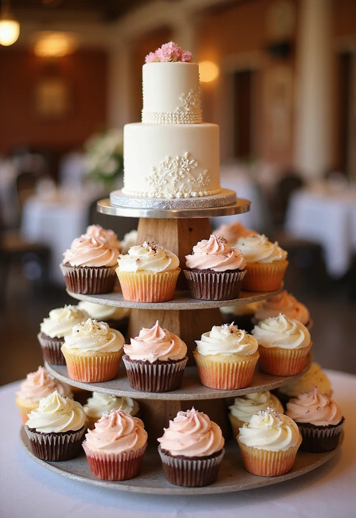 16 Elegant Modern Wedding Cakes That Will Inspire Your Big Day (You’ll Love #3!) - 10. Cupcake Towers
