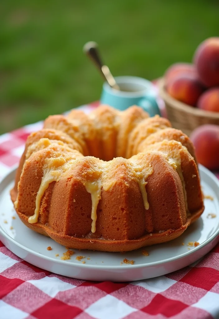 17 Crowd-Pleasing Bundt Cake Recipes That Will Wow Your Party Guests! - 15. Peach Cobbler Bundt Cake