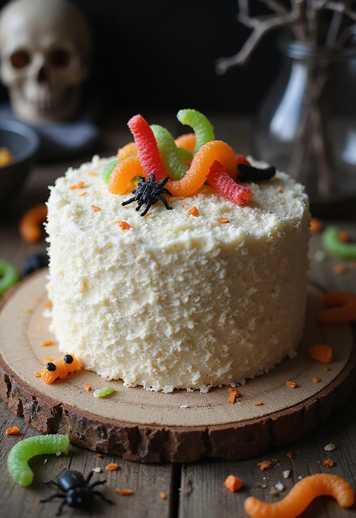 17 Spooky Flavors for Halloween Cake Decorating That Will Thrill Your Taste Buds! - 3. Creepy Crawly Coconut