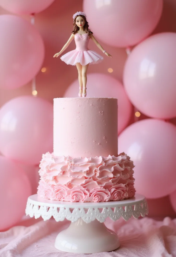 18 Enchanting Ballerina Birthday Cake Ideas That Will Inspire Your Next Party! - 1. Classic Pink Ballerina Cake