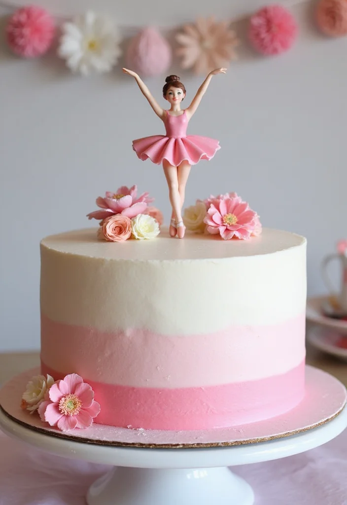18 Enchanting Ballerina Birthday Cake Ideas That Will Inspire Your Next Party! - 10. Ombre Ballerina Cake