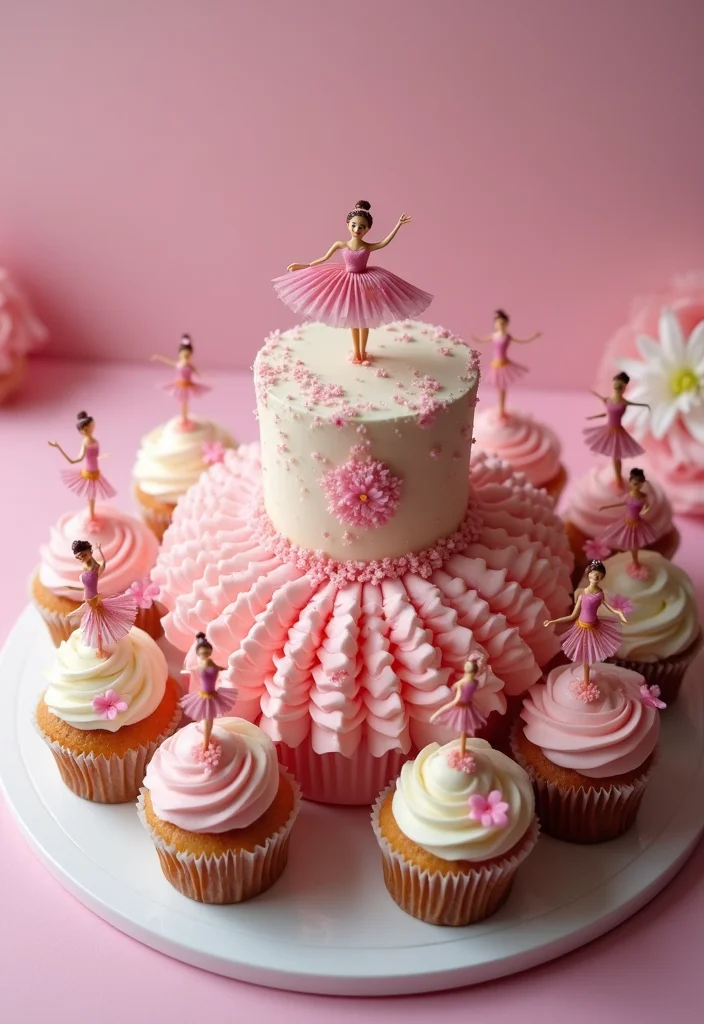 18 Enchanting Ballerina Birthday Cake Ideas That Will Inspire Your Next Party! - 13. Ballerina Cupcake Cake