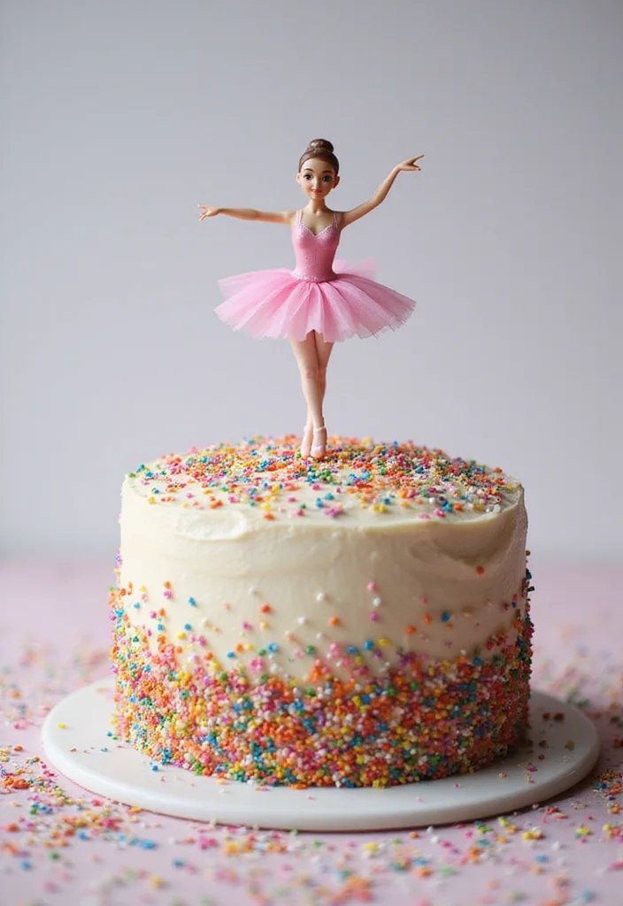 18 Enchanting Ballerina Birthday Cake Ideas That Will Inspire Your Next Party! - 15. Confetti Ballerina Cake