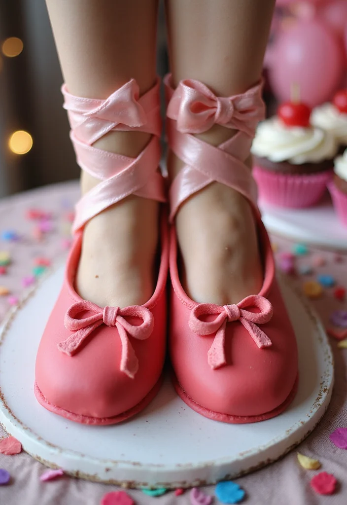 18 Enchanting Ballerina Birthday Cake Ideas That Will Inspire Your Next Party! - 4. Ballet Slippers Cake