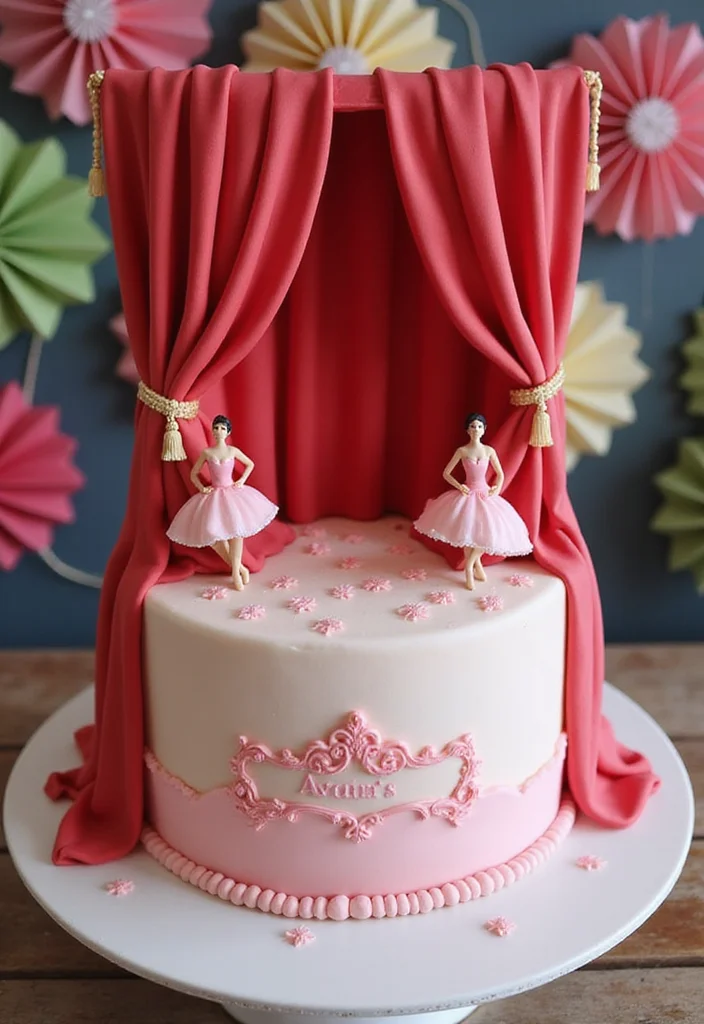 18 Enchanting Ballerina Birthday Cake Ideas That Will Inspire Your Next Party! - 6. Ballet Stage Cake