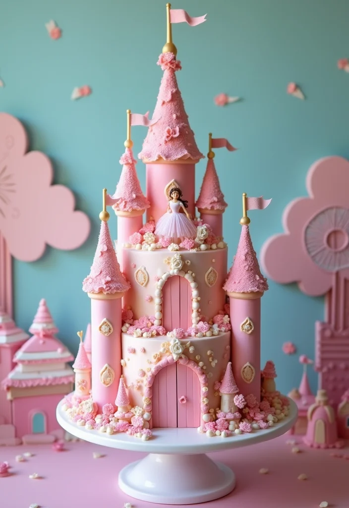 18 Enchanting Ballerina Birthday Cake Ideas That Will Inspire Your Next Party! - 9. Fairy-Tale Castle Cake