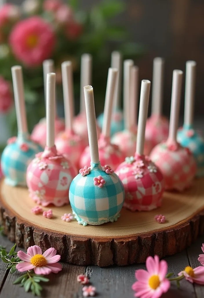 18 Stunning Gingham Cake Ideas for Your Dream Wedding (Wait Until You See #9!) - 7. Gingham Cake Pops