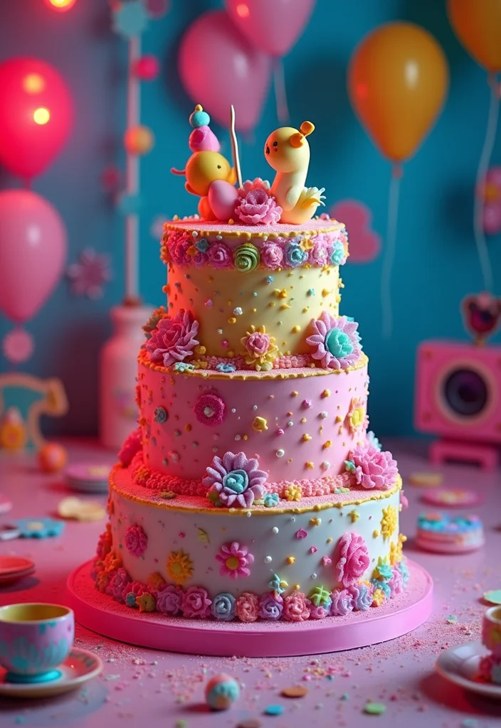 18 Themed 21st Birthday Cake Ideas That Will Make Your Celebration Unforgettable! - 15. Retro 90s Cake