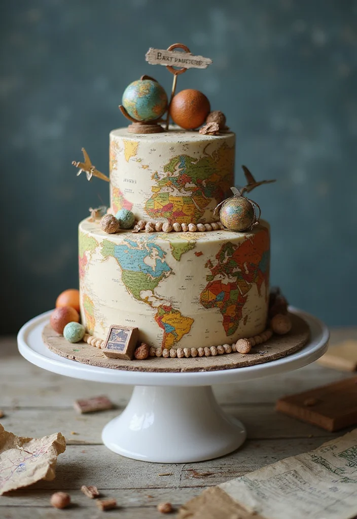 18 Themed 21st Birthday Cake Ideas That Will Make Your Celebration Unforgettable! - 17. Adventure Awaits Cake