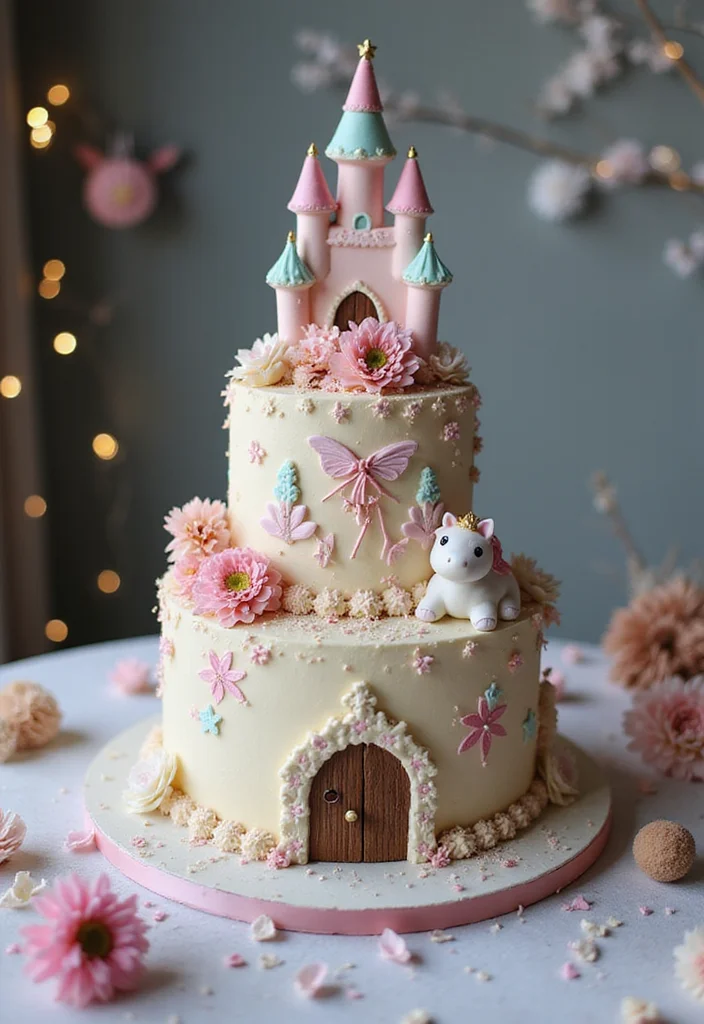 18 Themed 21st Birthday Cake Ideas That Will Make Your Celebration Unforgettable! - 6. Whimsical Fairy Tale Cake