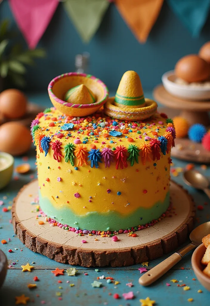 18 Themed 21st Birthday Cake Ideas That Will Make Your Celebration Unforgettable! - 9. Fun Fiesta Cake