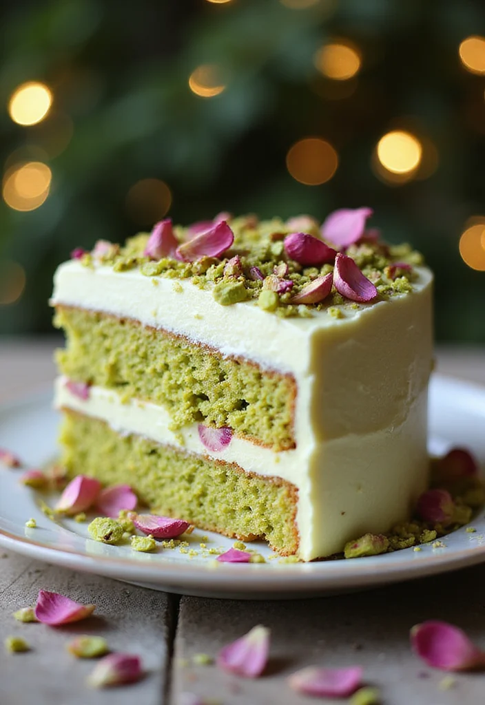 19 Tasty Christmas Birthday Cakes for a Festive Celebration! - 12. Pistachio Rosewater Cake