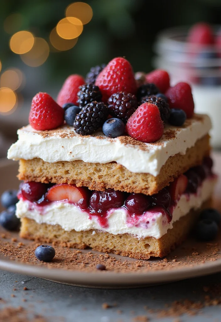 19 Tasty Christmas Birthday Cakes for a Festive Celebration! - 14. Berry Tiramisu Cake