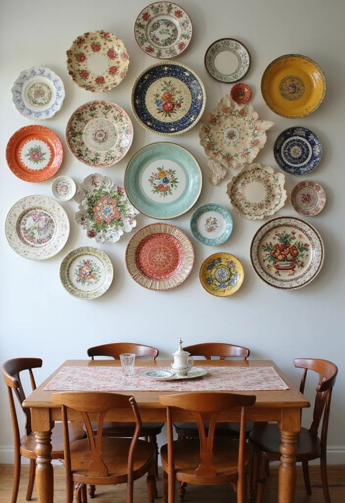 19 Unique Wall Decor Ideas That'll Make Your Home Insta-Worthy (Check Out #12!) - 5. Vintage Plate Wall