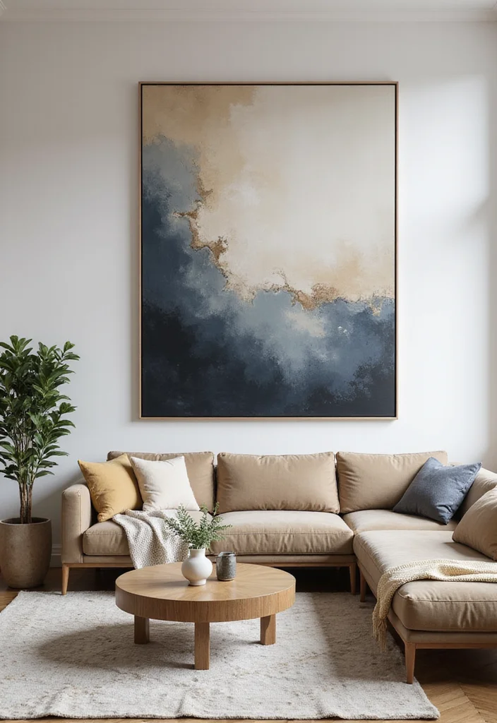 19 Unique Wall Decor Ideas That'll Make Your Home Insta-Worthy (Check Out #12!) - 7. Large-Scale Art Pieces