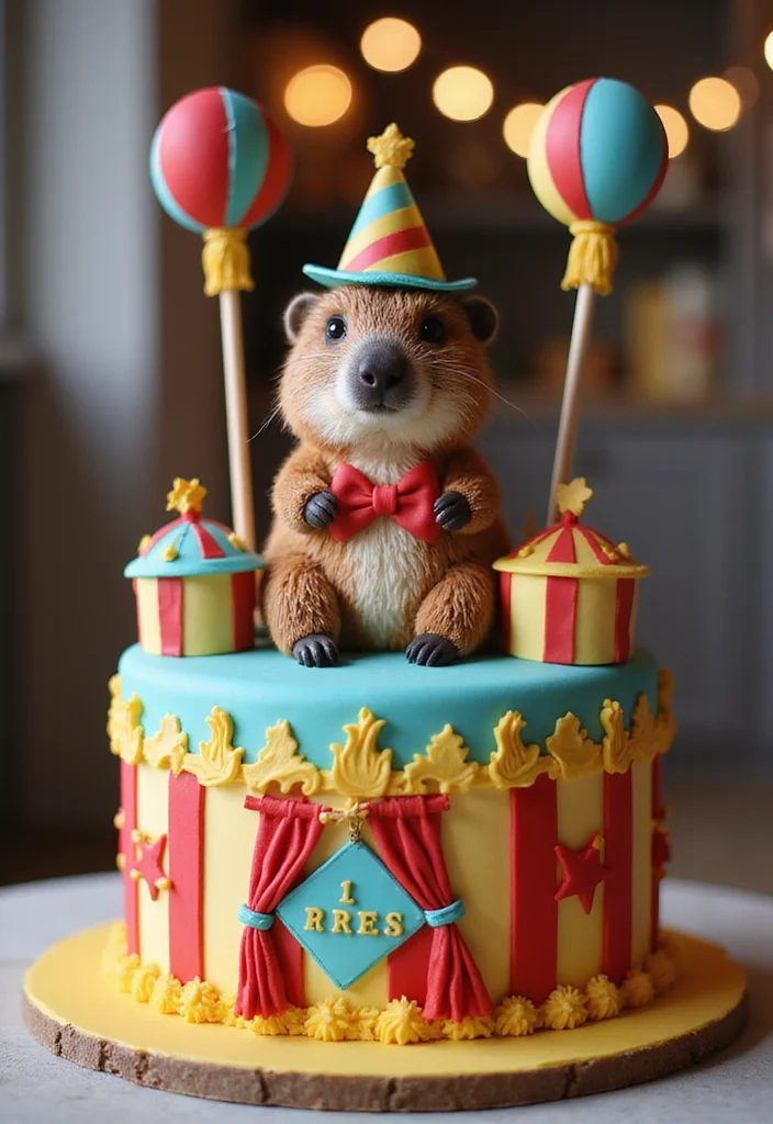20 Creative Capybara Cake Ideas That Will Steal the Show at Your Next Party! - 12. Capybara Circus Cake