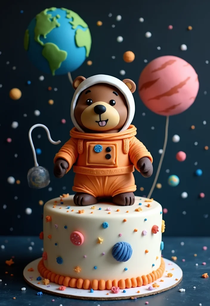 20 Creative Capybara Cake Ideas That Will Steal the Show at Your Next Party! - 13. Capybara Space Adventure Cake