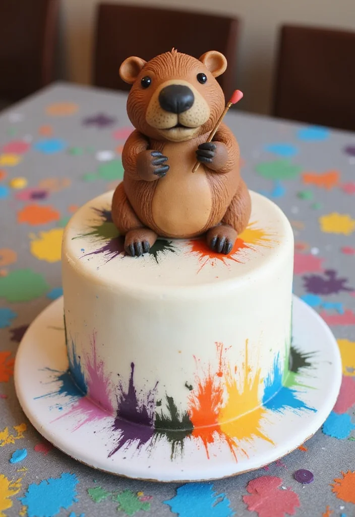 20 Creative Capybara Cake Ideas That Will Steal the Show at Your Next Party! - 15. Capybara Art Cake
