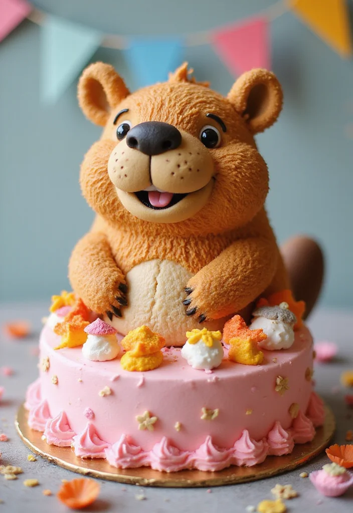 20 Creative Capybara Cake Ideas That Will Steal the Show at Your Next Party! - 2. Cartoon Capybara Delight