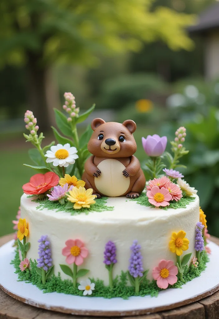 20 Creative Capybara Cake Ideas That Will Steal the Show at Your Next Party! - 4. Capybara in a Garden Cake