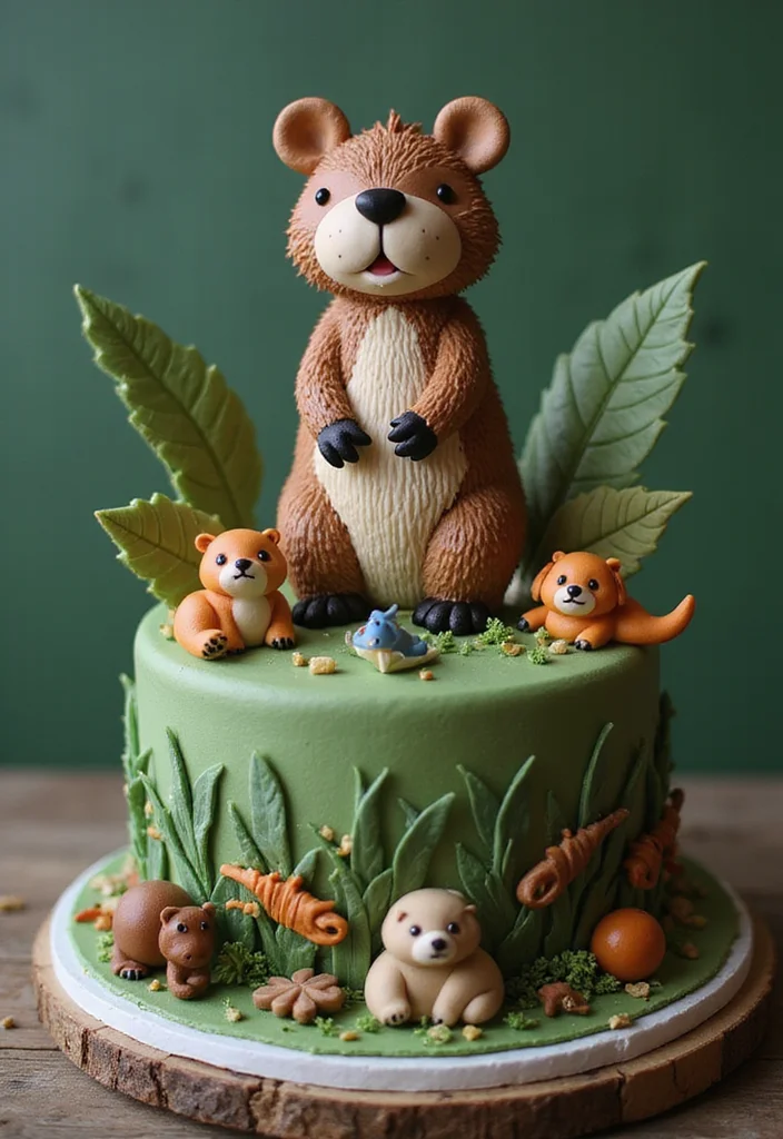 20 Creative Capybara Cake Ideas That Will Steal the Show at Your Next Party! - 9. Capybara Safari Cake