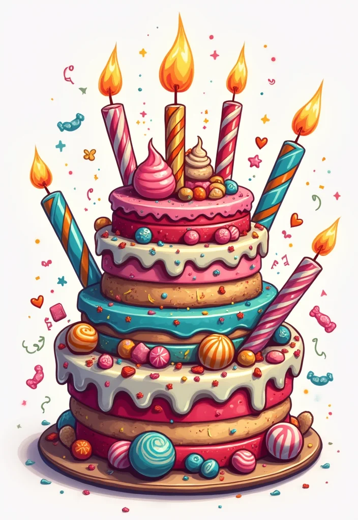 20 Delicious Birthday Cake Tattoo Ideas That Will Leave You Hungry for More! - 11. Candyland Cake