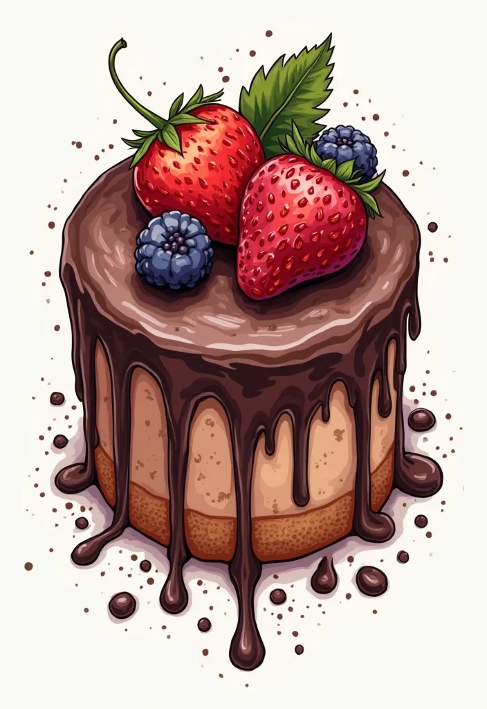 20 Delicious Birthday Cake Tattoo Ideas That Will Leave You Hungry for More! - 14. Chocolate Drip Cake