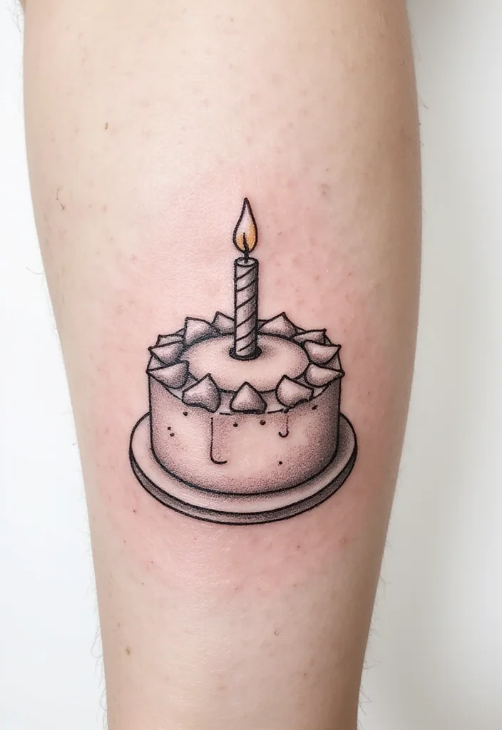 20 Delicious Birthday Cake Tattoo Ideas That Will Leave You Hungry for More! - 8. Geometric Cake