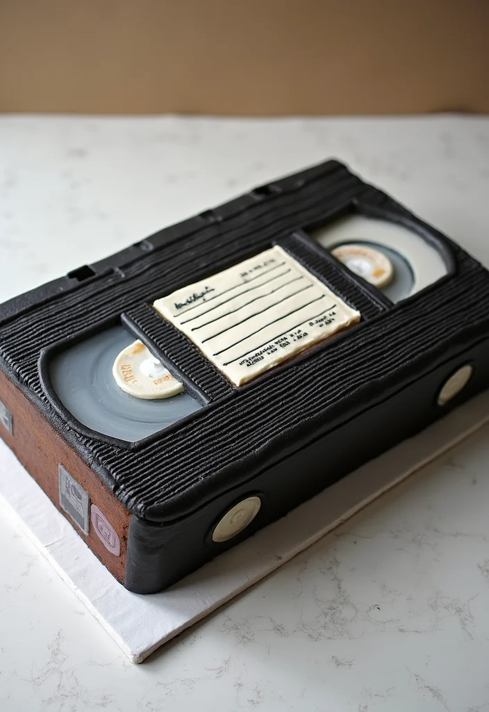 21 Epic 80s Theme Cakes That Will Take You Back in Time (Check Out #8!) - 15. VHS Tape Cake