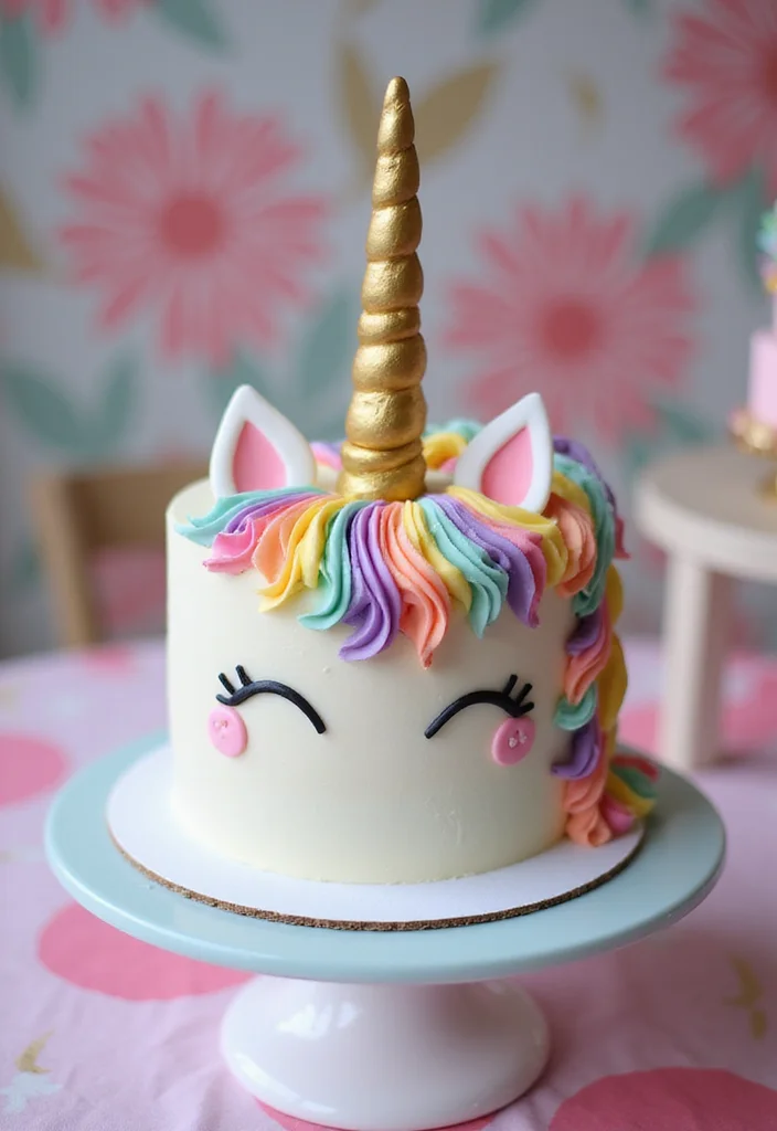 21 Fun 24th Birthday Cake Themes That’ll Wow Your Guests! - 1. Magical Unicorn Cake