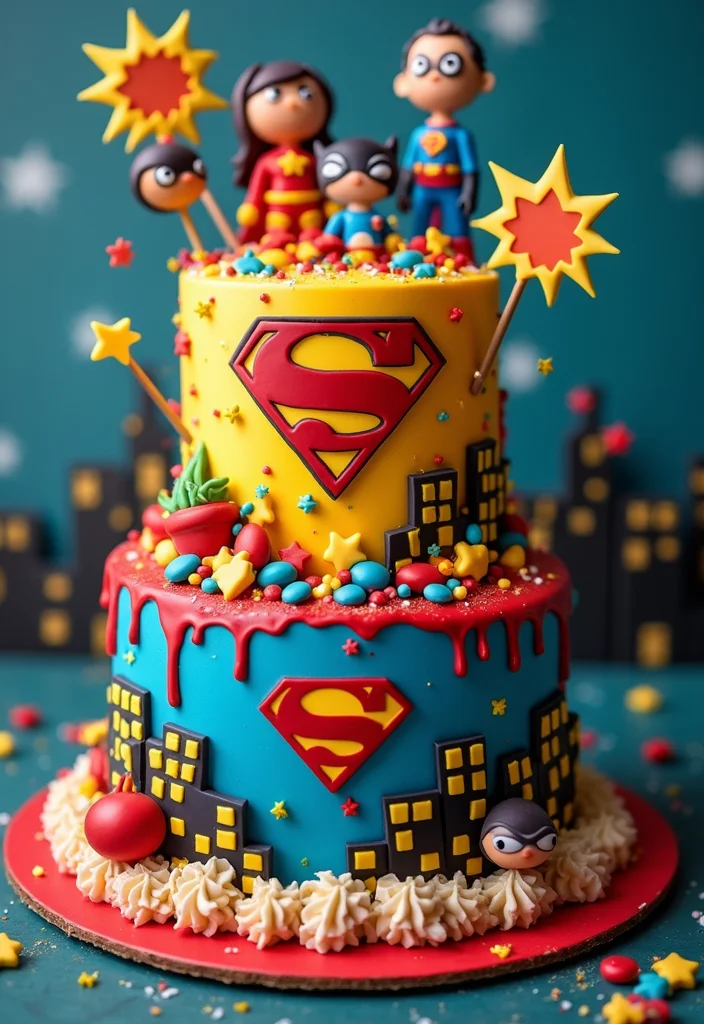 21 Fun 24th Birthday Cake Themes That’ll Wow Your Guests! - 14. Superhero Cake