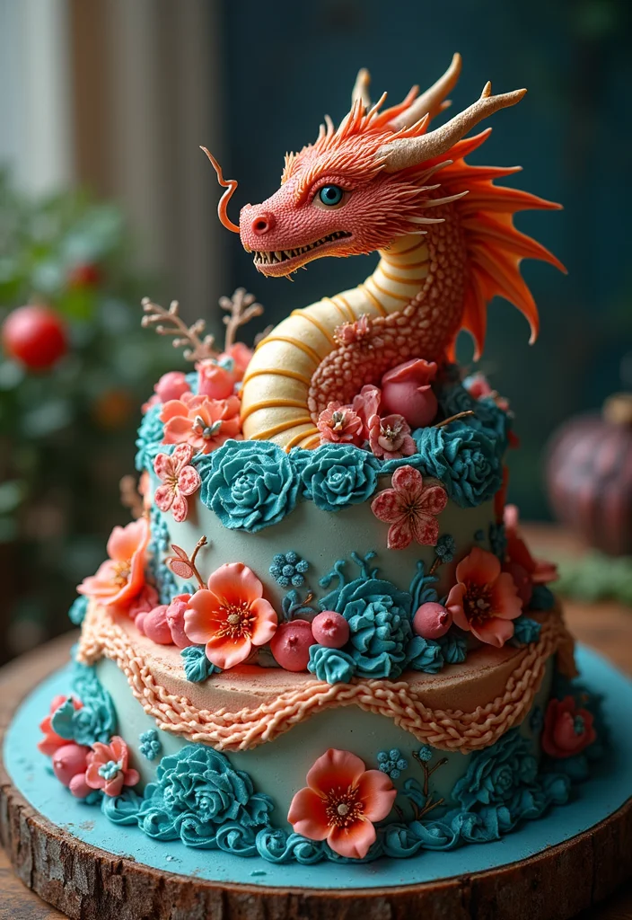 21 Fun 24th Birthday Cake Themes That’ll Wow Your Guests! - 20. Fantasy Dragon Cake