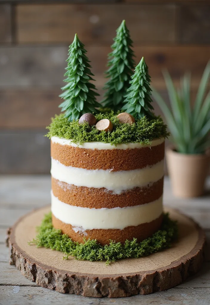 21 Fun 24th Birthday Cake Themes That’ll Wow Your Guests! - 4. Rustic Woodland Cake