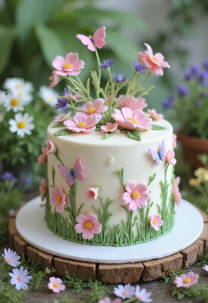 21 Fun 24th Birthday Cake Themes That’ll Wow Your Guests! - 7. Whimsical Fairy Garden Cake