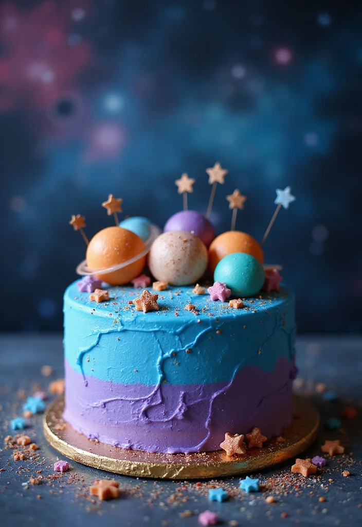 21 Fun 24th Birthday Cake Themes That’ll Wow Your Guests! - 8. Space Adventure Cake