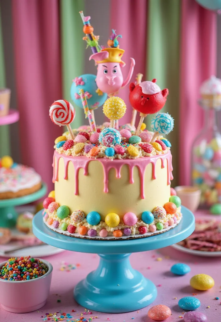 21 Fun 24th Birthday Cake Themes That’ll Wow Your Guests! - 9. Sweet Candy Land Cake