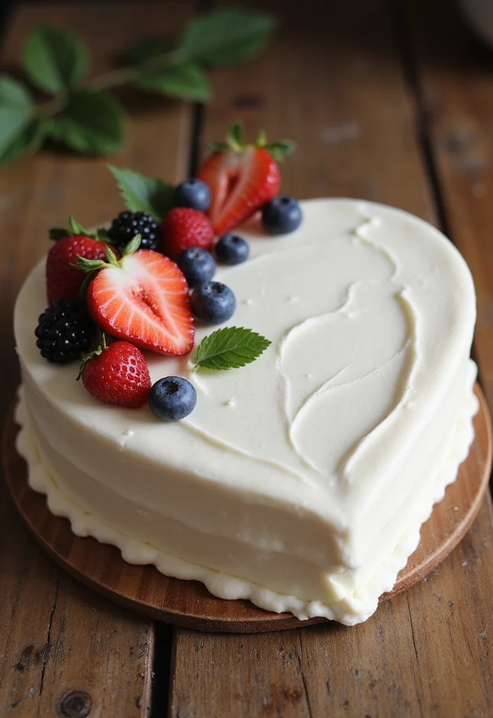 21 Gorgeous Heart Cake Ideas for Valentine’s Day (Fall in Love with #6!) - 11. Vanilla Bean Heart Cake