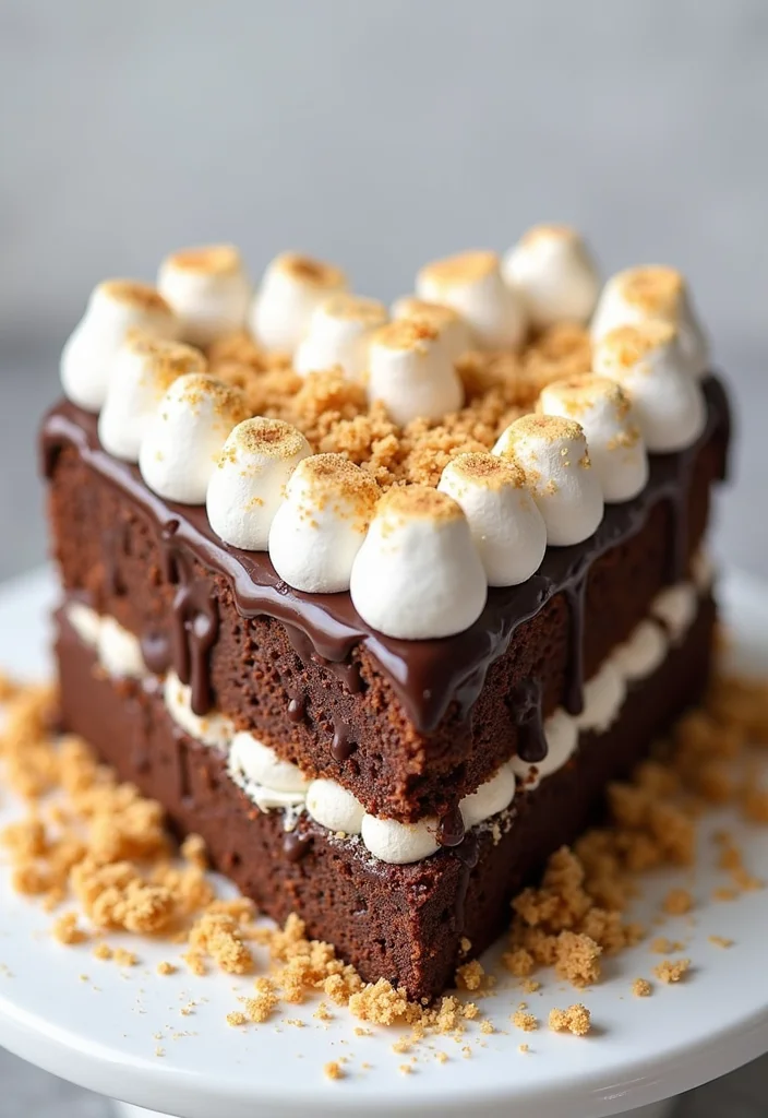 21 Gorgeous Heart Cake Ideas for Valentine’s Day (Fall in Love with #6!) - 14. S'mores Heart Cake