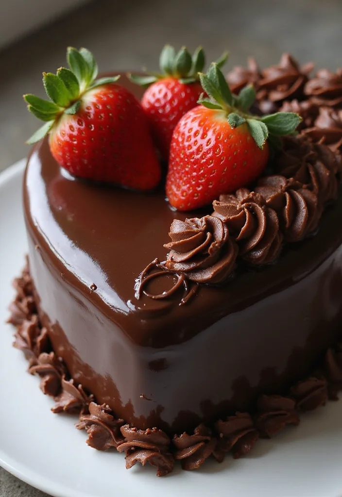 21 Gorgeous Heart Cake Ideas for Valentine’s Day (Fall in Love with #6!) - 2. Chocolate Ganache Heart Cake