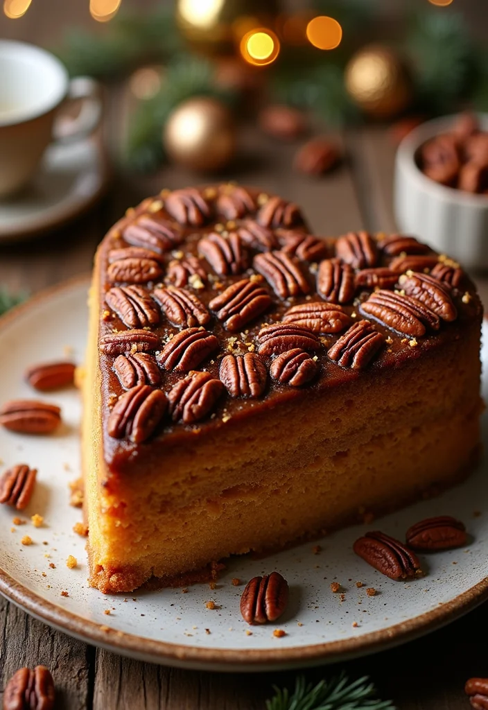 21 Gorgeous Heart Cake Ideas for Valentine’s Day (Fall in Love with #6!) - 21. Pecan Pie Heart Cake