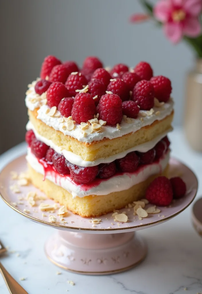 21 Gorgeous Heart Cake Ideas for Valentine’s Day (Fall in Love with #6!) - 7. Raspberry Almond Heart Cake